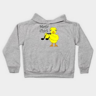 Music Chick Text Kids Hoodie